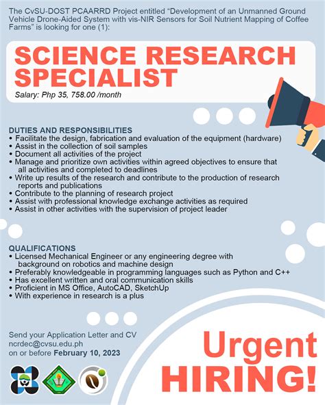 SCIENCE RESEARCH SPECIALIST II (Project.